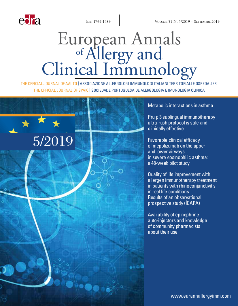 Revista European Annals of Allergy and Clinical Immunology número 05/2019